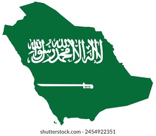 Outline of the map of Saudi Arabia with regions