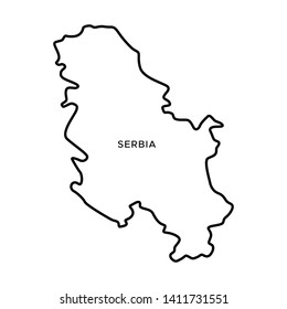Outline Map of Serbia Vector Design Template. Editable Stroke