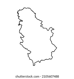 Outline Map Serbia White Background Vector Stock Vector (Royalty Free ...