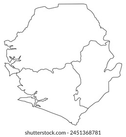 Outline of the map of Sierra Leone