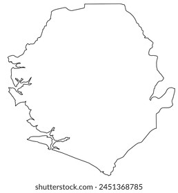 Outline of the map of Sierra Leone