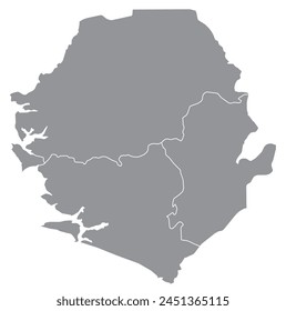 Outline of the map of Sierra Leone with regions