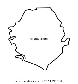 Outline Map of Sierra Leone Vector Design Template. Editable Stroke