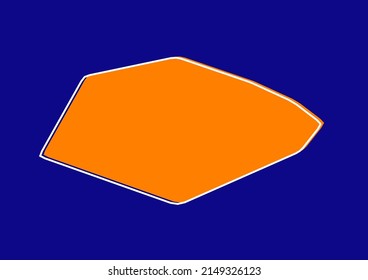 Outline map of Singapore, stylized concept map of Singapore. Orange map on blue background.