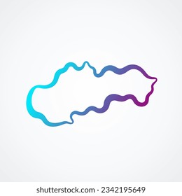 Outline map of Slovakia with blue-purple gradient.