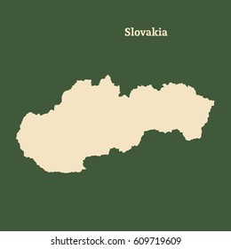 Outline map of Slovakia. Isolated vector illustration.