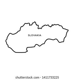 Outline Map of Slovakia Vector Design Template. Editable Stroke