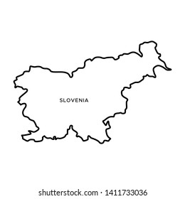 Outline Map of Slovenia Vector Design Template. Editable Stroke