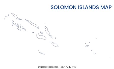 Outline map of Solomon Islands. High detailed map of Solomon Islands. Oceania