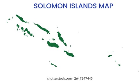 Outline map of Solomon Islands. High detailed map of Solomon Islands. Oceania