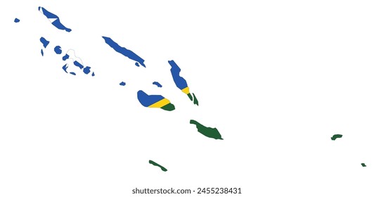 Outline of the map of Solomon Islands with regions