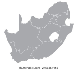 Outline of the map of South Africa with regions