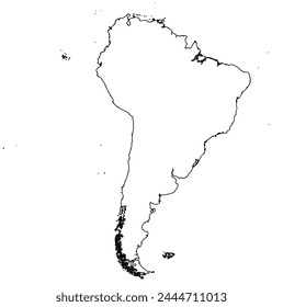 Outline of the map of South America Continent