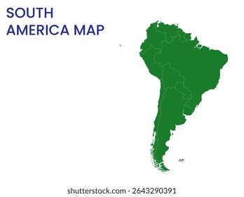 Outline map of South America. High detailed map of South America. South America.