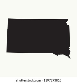 Outline Map Of South Dakota. Isolated Vector Illustration.