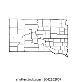 Outline Map South Dakota White Background Stock Vector (Royalty Free ...