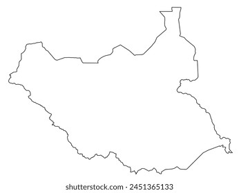 Outline of the map of South Sudan