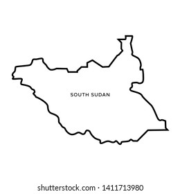 Outline Map of South Sudan Vector Design Template. Editable Stroke