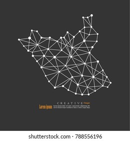 outline map of  South Sudan. vector illustration.
