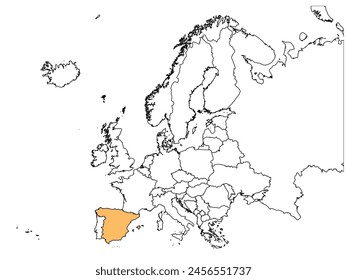 Outline of the map of  Spain