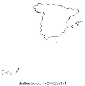 Outline of the map of Spain with regions