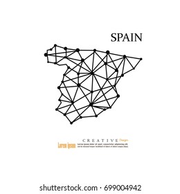 outline map of  Spain. vector illustration.