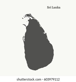 Outline map of Sri Lanka