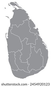 Outline of the map of Sri Lanka with regions