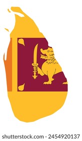 Outline of the map of Sri Lanka with regions