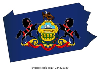 Outline map of the state of Pennsylvania