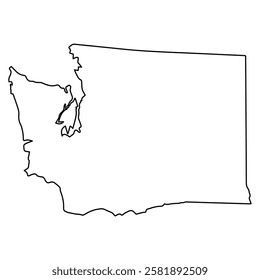 Outline Map of the State Washington