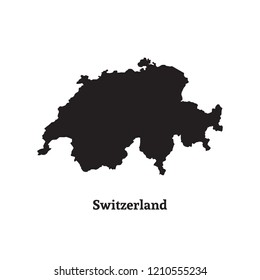 Outline map of Switzerland. Isolated vector illustration.