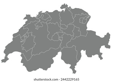 Outline of the map of Switzerland with regions