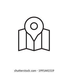 outline map symbols. Vector location icon. Pin on map icon. Navigation and route concept illustration. Vector icon for contact web page