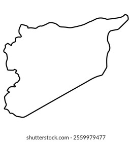 Outline map of Syria geographical border of Syria map shape