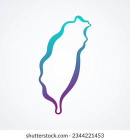 Outline map of Taiwan with blue-purple gradient.