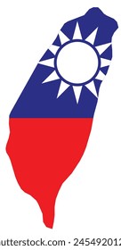 Outline of the map of Taiwan with regions