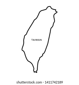 Outline Map of Taiwan Vector Design Template. Editable Stroke