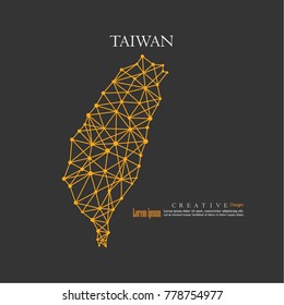 outline map of Taiwan. vector illustration.