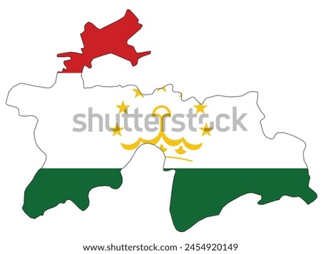 Outline of the map of Tajikistan with regions