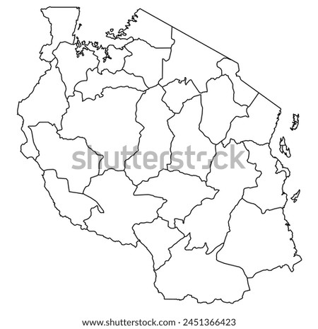 Outline of the map of Tanzania with regions