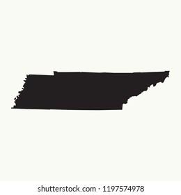 Outline Map Of Tennessee. Isolated Vector Illustration.