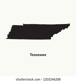 Outline map of Tennessee. Isolated vector illustration.