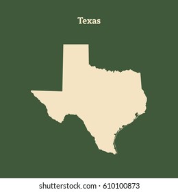 Outline map of Texas. Isolated vector illustration.