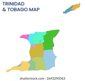 Mapa de Trinidad e Tobago. Mapa detalhado de Trinidad e Tobago. América do Sul.