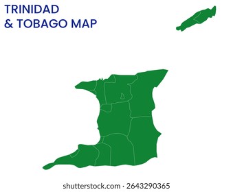 Mapa de Trinidad e Tobago. Mapa detalhado de Trinidad e Tobago. América do Sul.