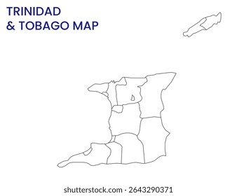 Mapa de Trinidad e Tobago. Mapa detalhado de Trinidad e Tobago. América do Sul.