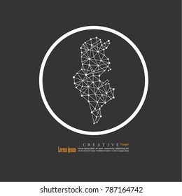outline map of  Tunisia. vector illustration.
