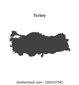 Outline map of Turkey. Isolated vector illustration.
