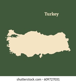 Outline map of Turkey. Isolated vector illustration.